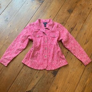 Denim & Co size large pink jacket